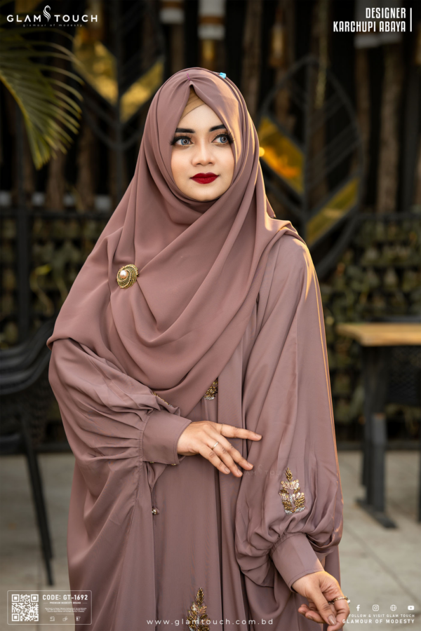 Designer Karchupi Kaftan Abaya-1 - Image 4