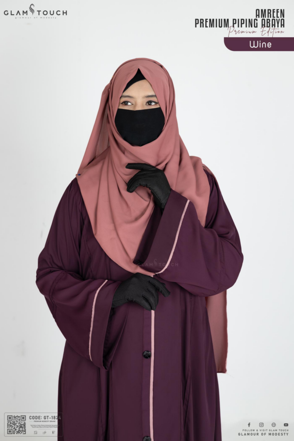 Glam Touch Premium Quality Amreen Piping Abaya (Copy) - Image 4
